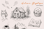 Autumn Mystique: Line Art Collection, a Decorative Illustration by divanovskaya_nv (Thumbnail 11 of 12)