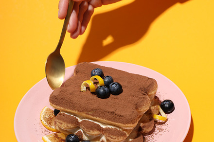 Concept of sweet food, tasty Tiramisu cake, a Food & Drink Photo by AtlasStudio PRO