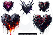 Dark Valentine Hearts clipart Set, a Seasonal Illustration by ThatsDesignArt (Thumbnail 4 of 10)