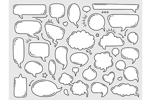 Outline empty speech bubbles, an Illustration by YummyBuum