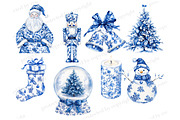 Grandmillenial Christmas Clipart, a Seasonal Illustration by GlamArtZhanna (Thumbnail 3 of 6)