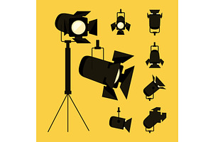 spotlights icon group, an Object Illustration by studiogstock