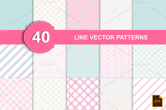 Line Vector Patterns (40 Eps Png)