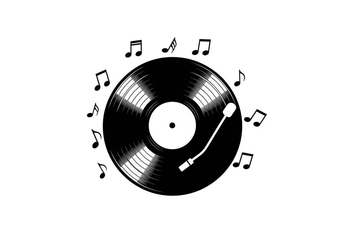 Vintage Vinyl Record & Turntable Bun, an Illustration by Creativeshirt (Photo 7 of 31)