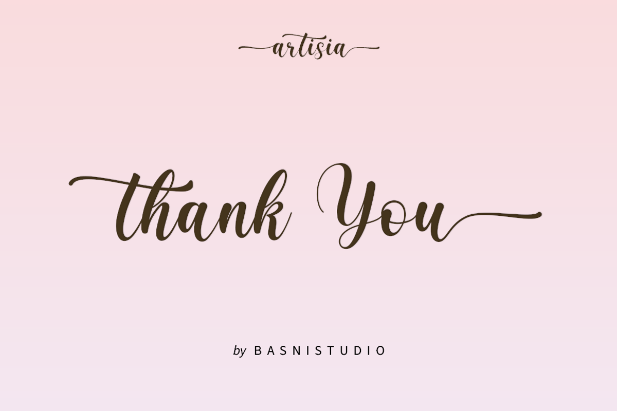 Artisia a Modern Calligraphy Font, a Script Font by Basnistudio (Photo 7 of 7)