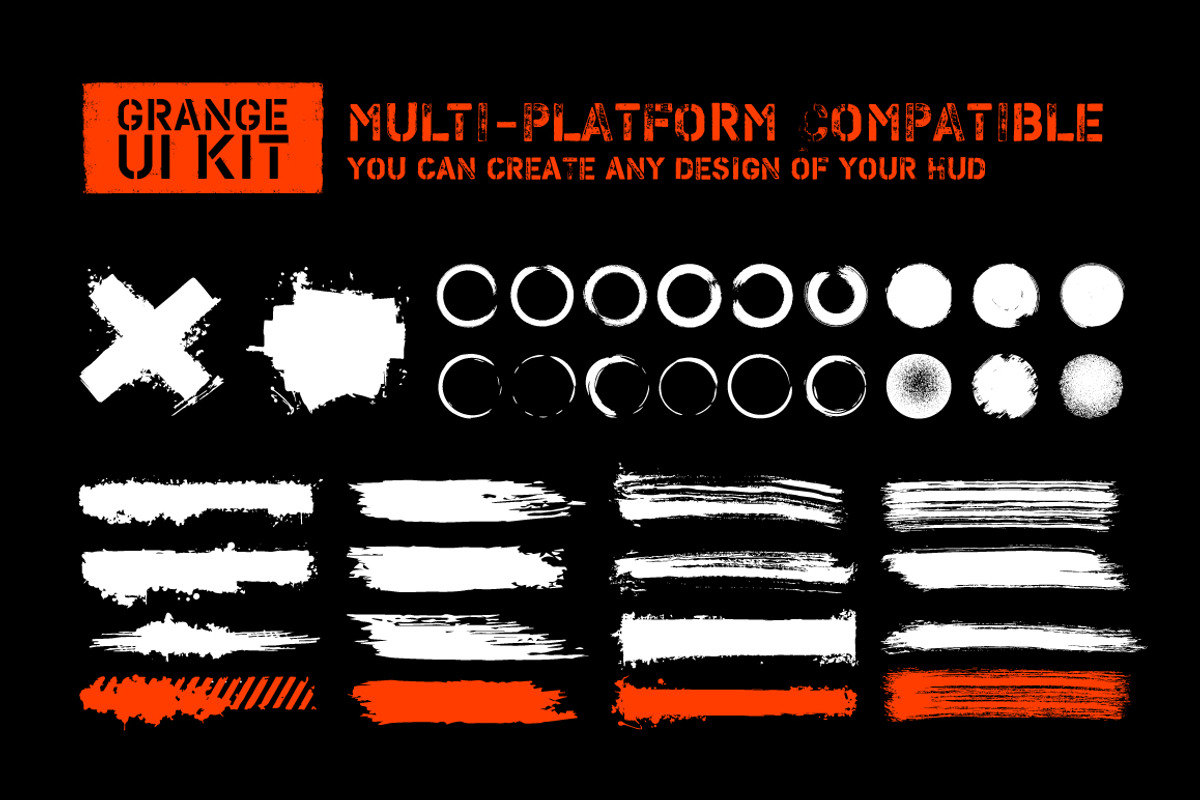 Grunge game ui kit, a Templates & Theme by Game Ui art (Photo 2 of 6)
