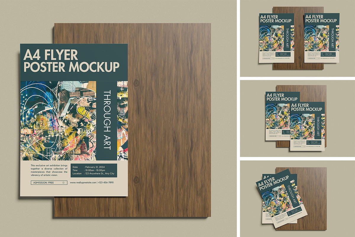 A4 poster Flyer Mockup, an Advertising Mockup by Twins_studio926 (Photo 1 of 5)