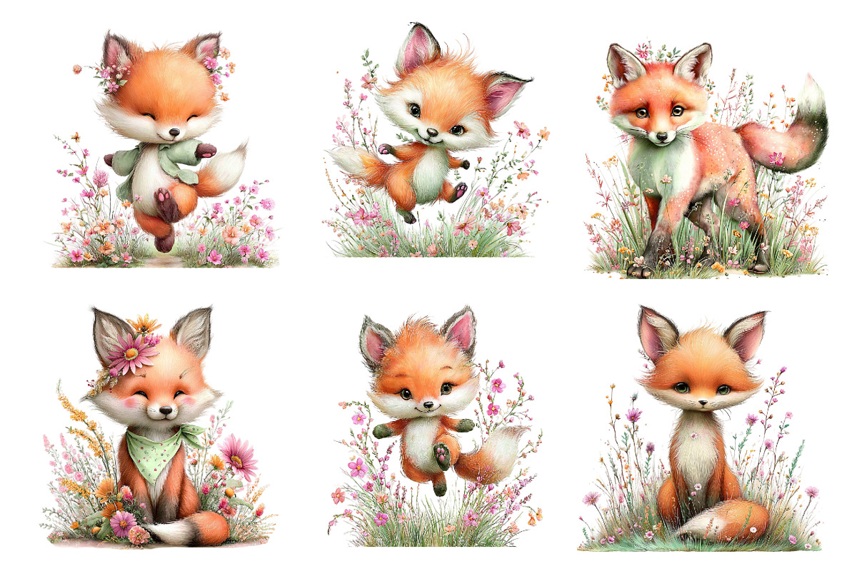 Summer Fox Meadow Clipart, an Illustration by Designworld (Photo 5 of 5)