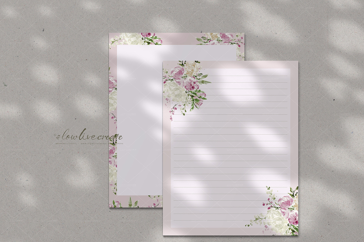 Floral Notepad Template | 33 Designs, a Stationery Template by slowlivecreate (Photo 5 of 15)