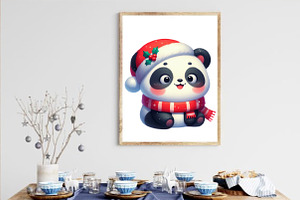 Watercolor Christmas Polar Bear Png