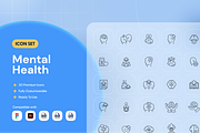 Mental Health Icon Set, an Outline Icon by Nathaya Studio (Thumbnail 1 of 2)