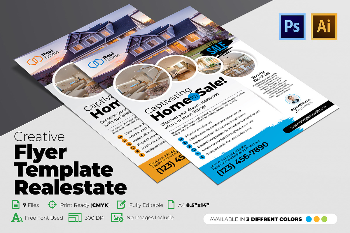 Real Estate House for Sale Flyer, a Flyer Template by Design'sTRIBE (Photo 2 of 8)