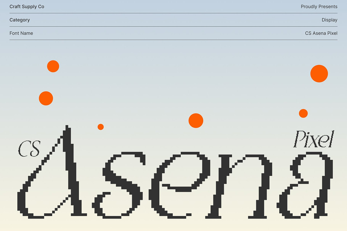 CS Asena Pixel, a Serif Font by Craft Supply Co. (Photo 1 of 8)