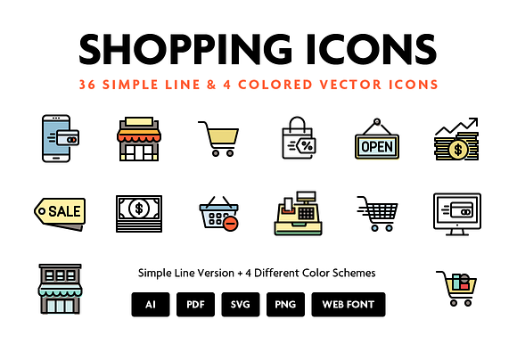 Shopping Line Icons