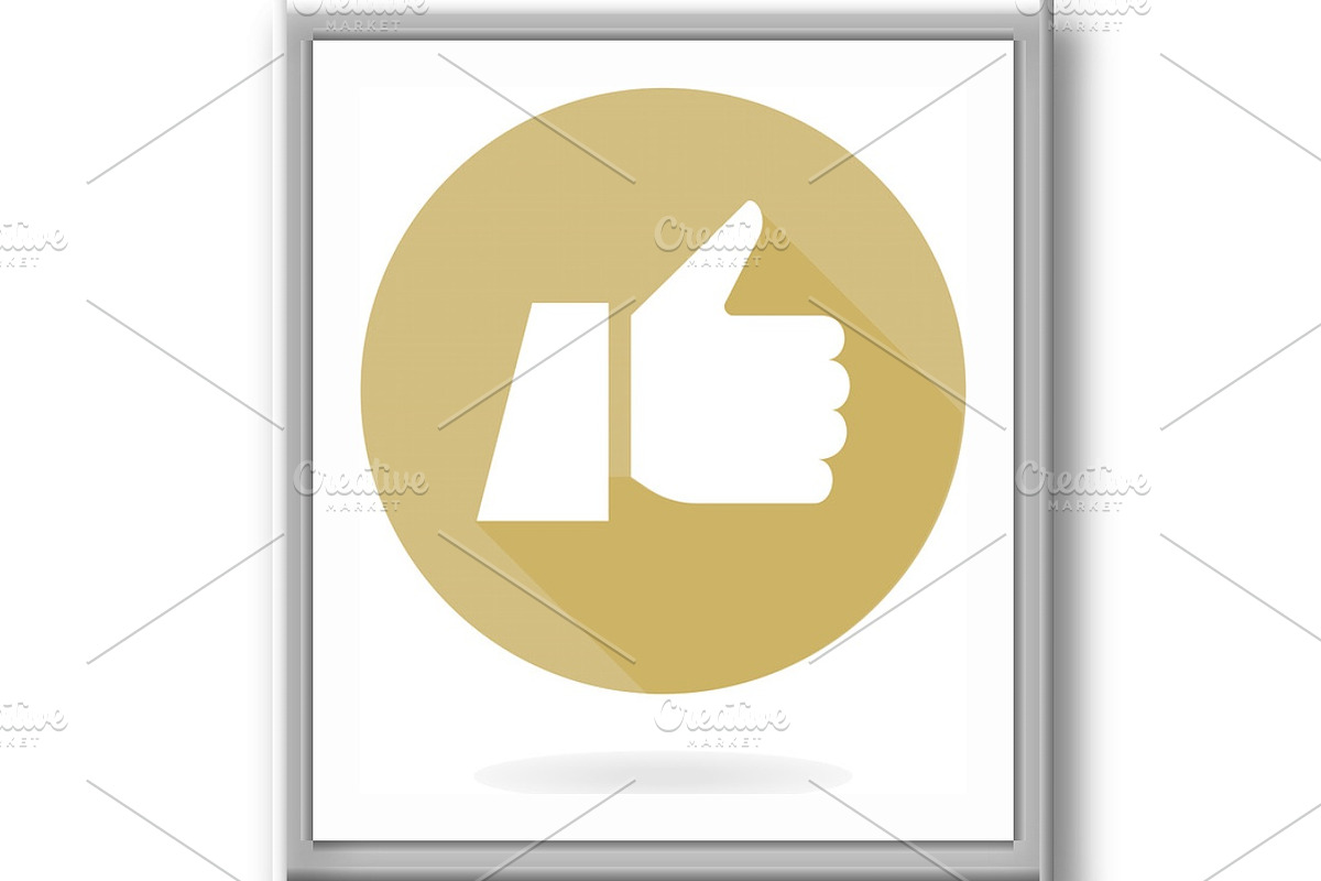 Modern Vector Flat Icon With Thumb, an Outline Icon by FineArtStudio (Photo 3 of 3)