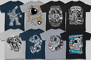 50 Astronaut Tshirt Designs Bundle, an Illustration by roach_graphic (Thumbnail 2 of 7)