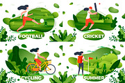 Summer Active Girl Banners Set, a Healthcare Illustration by Tashal (Thumbnail 2 of 5)