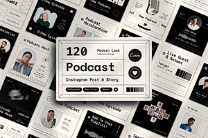120 Podcast Instagram Template, a Social Media Template by Branding Victory STD