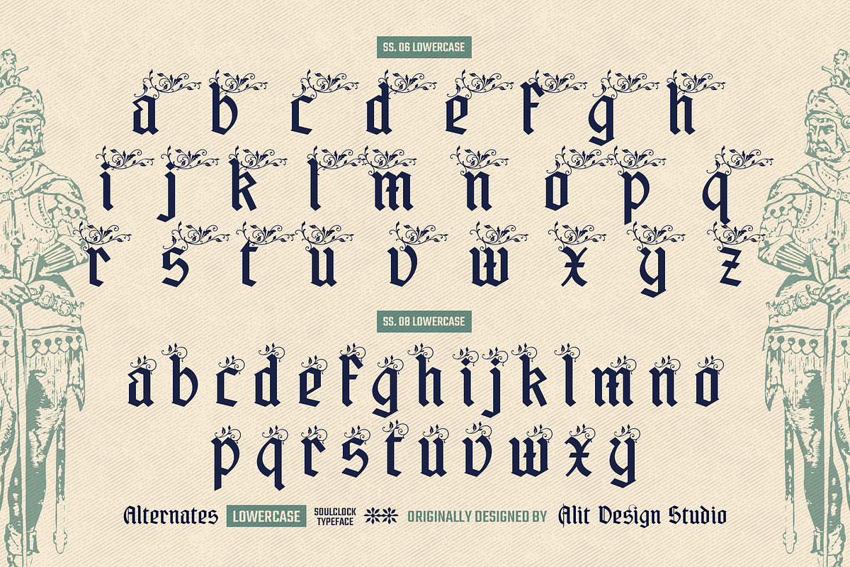 Soul Clock Typeface, a Blackletter Font by alit design (Photo 12 of 20)