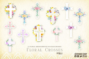 Floral Crosses Baptism 1st Communion