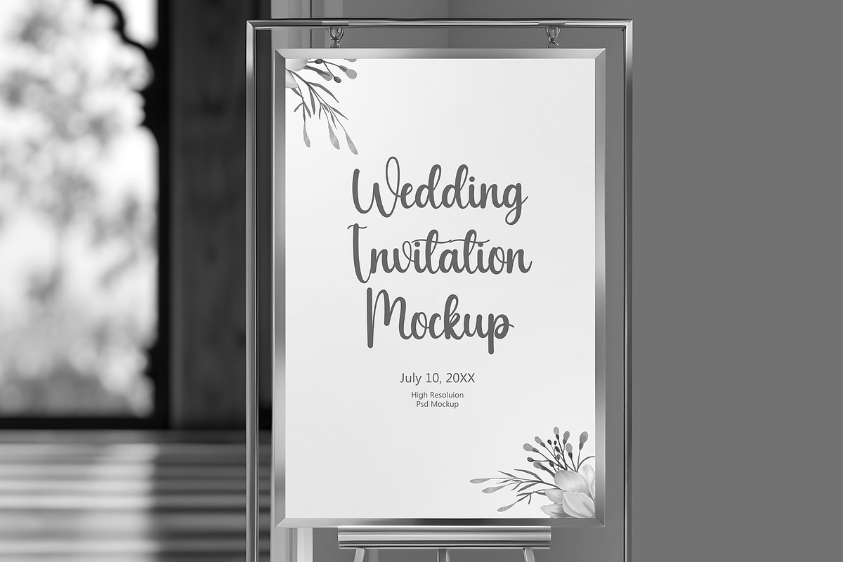 Wedding Invitation Poster Mockup, a Product Mockup by graphypix (Photo 3 of 4)