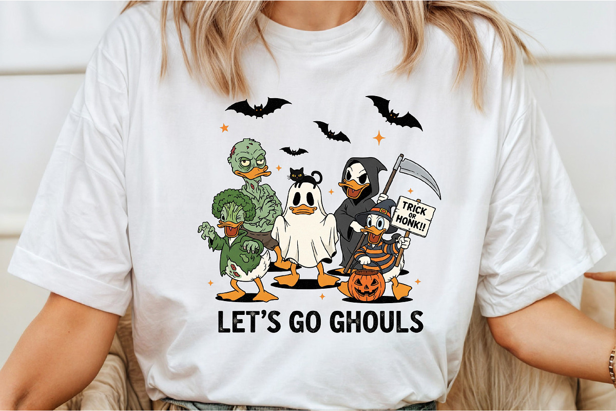 Let's Go Ghouls,Goose Halloween Png, an Illustration by DreamCafeArt (Photo 3 of 7)