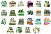 Sage Coquette Bow Book Stack Clipart, an Illustration by DreamPrint404 (Thumbnail 5 of 5)