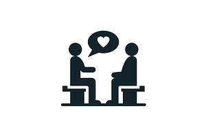 Psychotherapy session icon with two, an Object Illustration by Aimagenarium@gmail.com