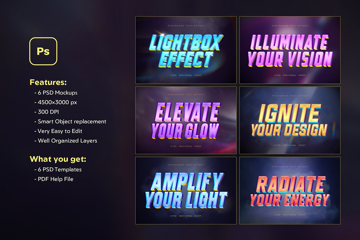 Retro Neon Light Text Effect, a Layer Style Add-On by Andrew Skoch Design (Photo 2 of 9)