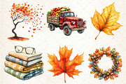 Watercolor Autumn Fall Clipart, an Illustration by Dream Creation (Thumbnail 6 of 7)