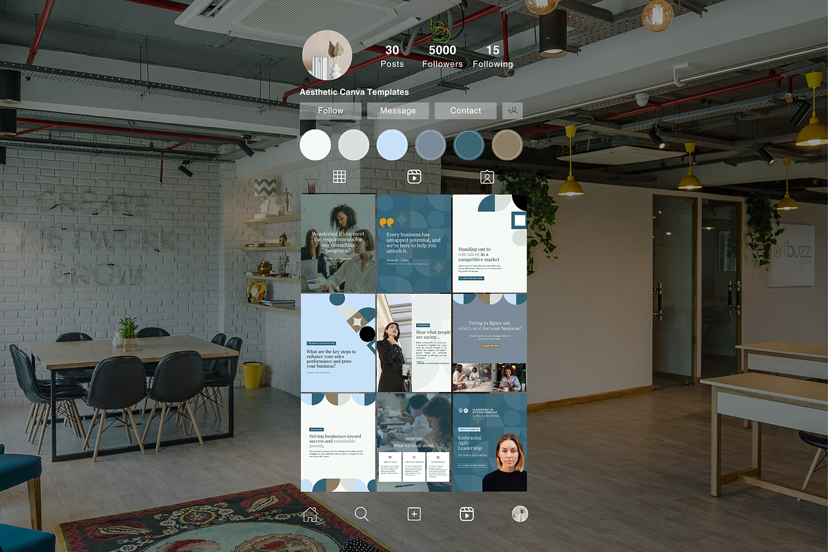 Blue Business Instagram Templates, a Social Media Template by CanvaTemplateClubCo (Photo 4 of 9)