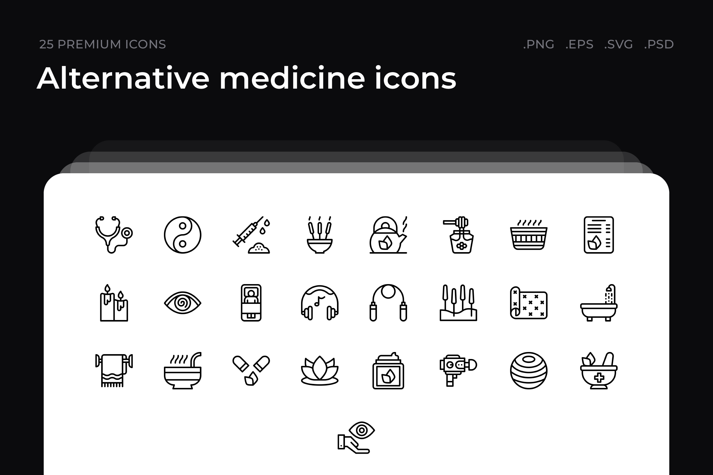 Alternative medicine icons, an Outline Icon by Wencory