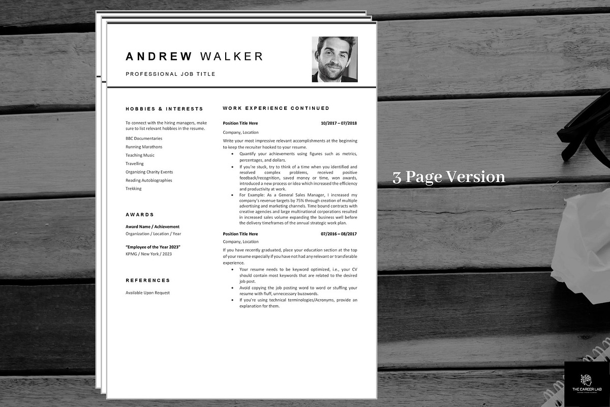 Resume/CV with Photo template, a Resume Template by The Career Lab (Photo 5 of 10)