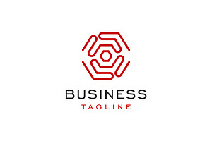 Hexagon Tech Lines Logo, a Branding & Logo Template by Buqancreative