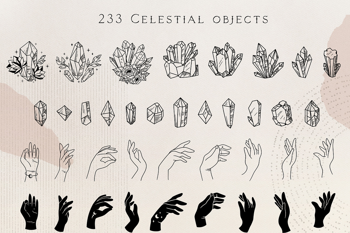 Moon flowers - celestial graphic kit, an Illustration by My Space Garden (Photo 7 of 18)