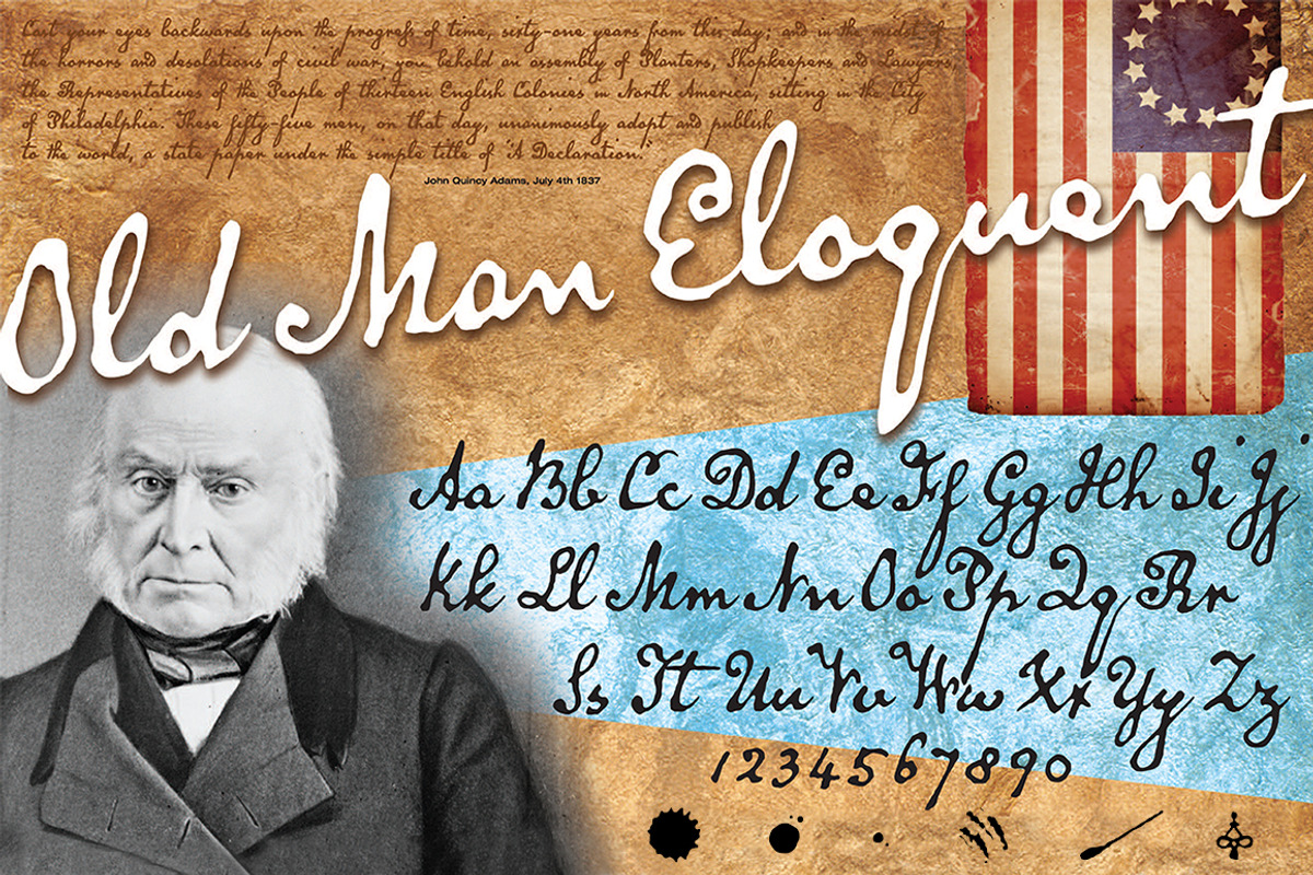 Old Man Eloquent, a vintage pen font. preview 5