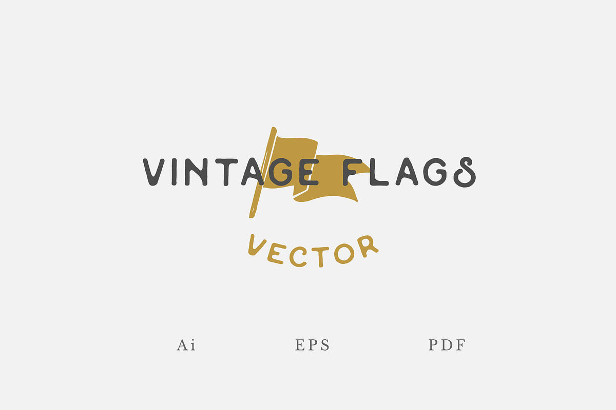 Vintage Flags Vector, a Branding & Logo Template by Uncle Wiel (Photo 1 of 6)