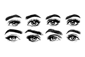 Expressive female eye black ink, an Object Illustration by Onyx
