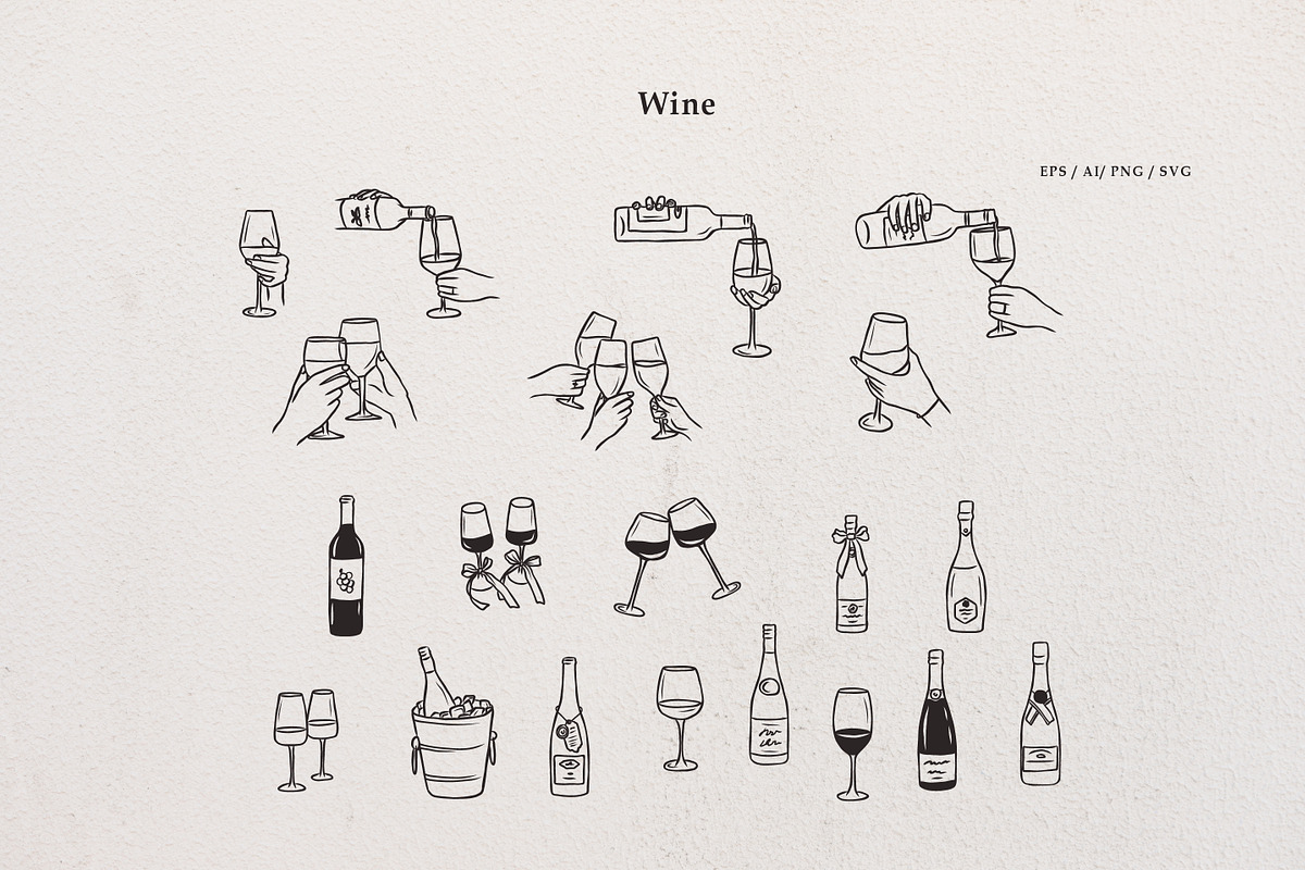 Line art Wine and Dine collection, an Object Illustration by RaDavCrafts (Photo 8 of 15)