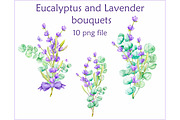 Eucalyptus and Lavender bouquets, an Illustration by EshaStudio (Thumbnail 1 of 4)