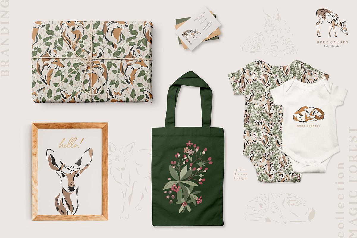 Magic Forest Collection, an Animal Illustration by Julia Dreams