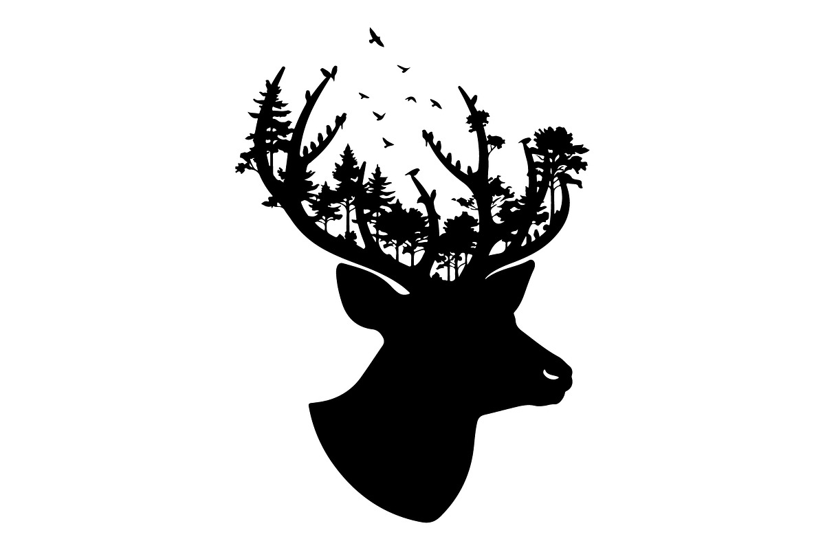 Deer Antler Silhouette Bundle, an Object Illustration by yasushie (Photo 20 of 31)