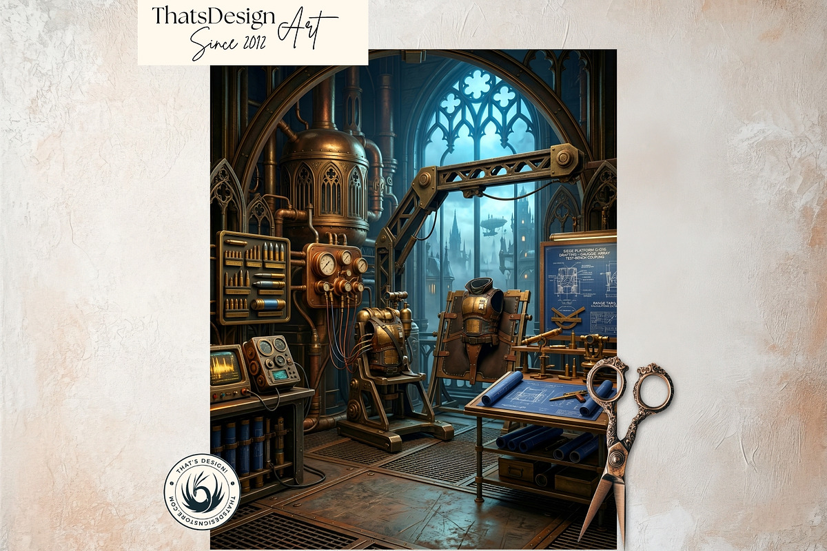 Brass Requiem Steampunk Backdrops V1, a Background Graphic by ThatsDesignArt (Photo 4 of 12)
