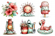 Whimsical Summer Clipart, an Illustration by Daily.Designs (Thumbnail 3 of 6)
