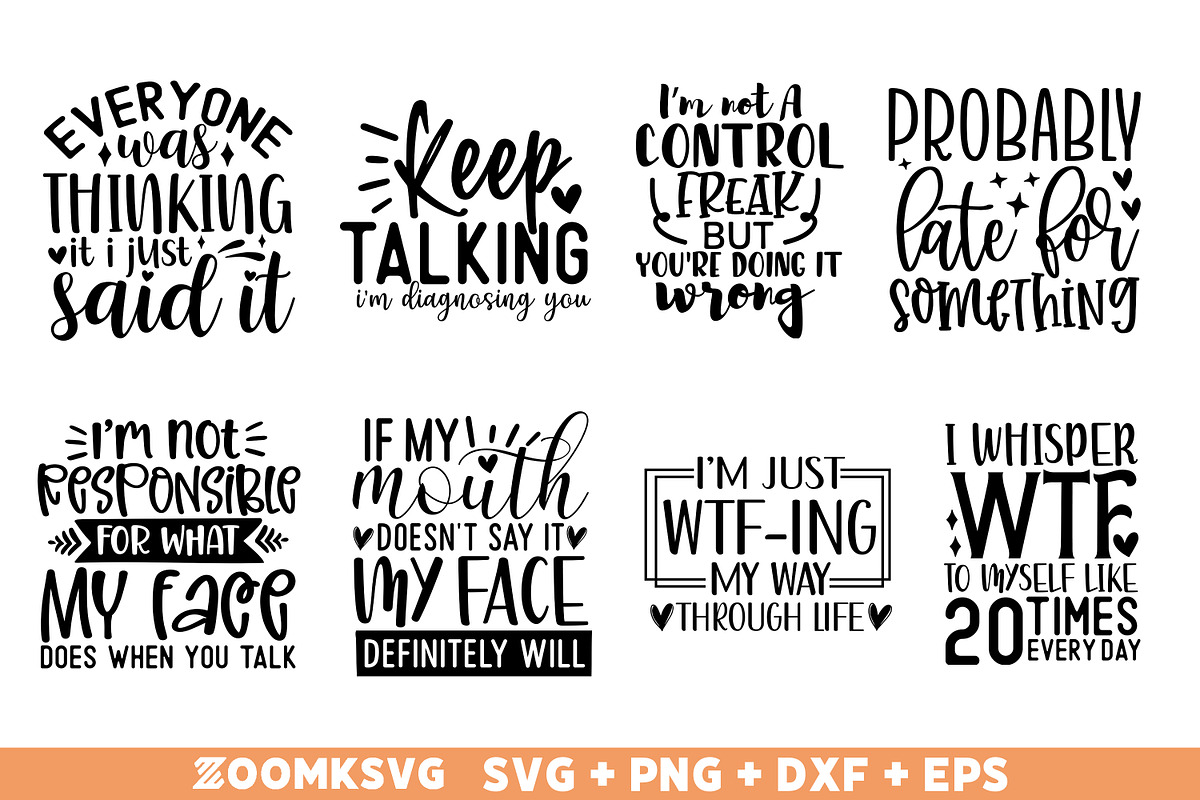 Funny SVG Bundle, Sarcastic Bundle, an Illustration by ZoomkSVG (Photo 3 of 10)