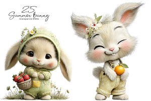 Whimsical Summer Bunny Fruits PNG, an Illustration by SinaCreation