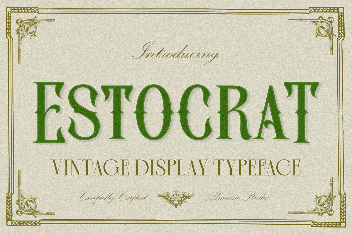 Estocrat - Vintage Display Serif Fon, a Blackletter Font by Almeera Std (Photo 1 of 10)