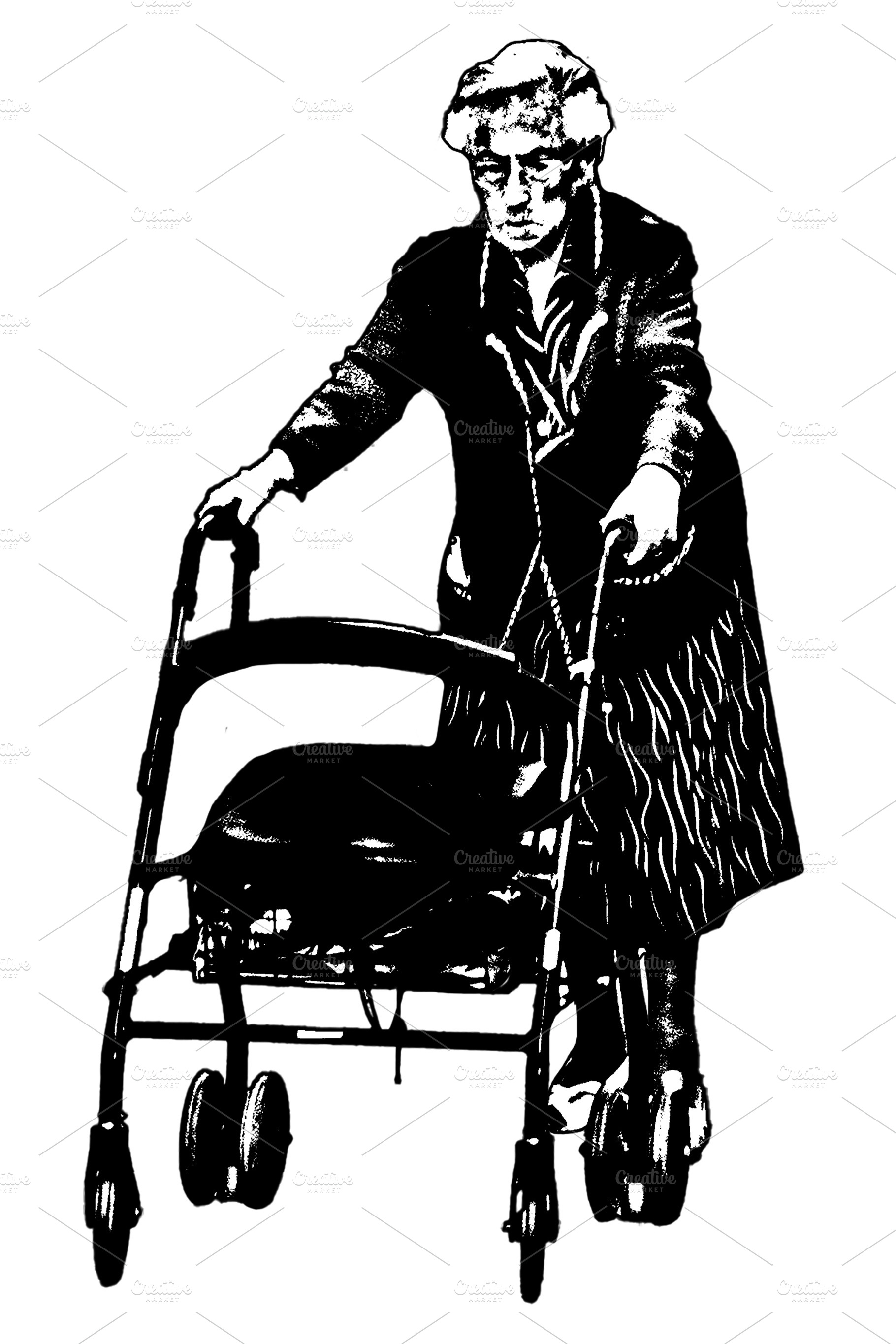 illustration of elderly person, a Photo by DanFLCreativo
