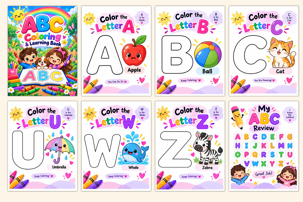 ABC Coloring & Learning Book, a Stationery Template by Shumaya (Photo 2 of 4)