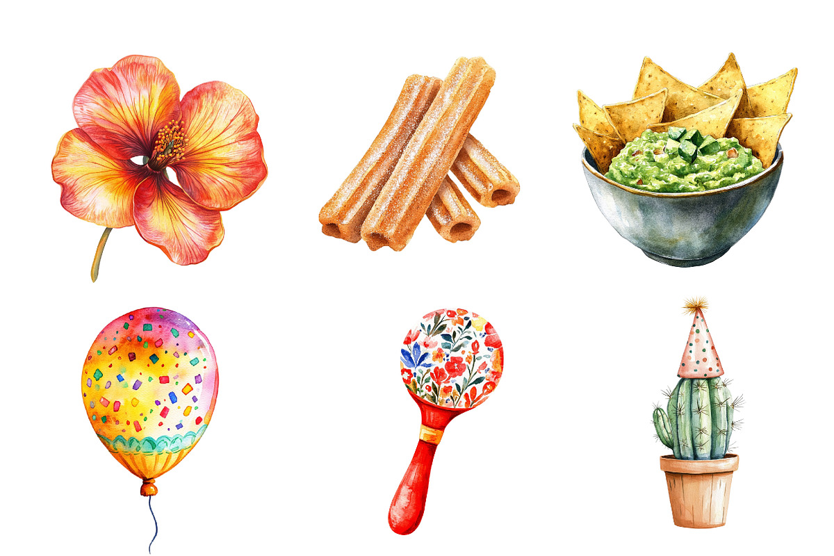 Watercolor Cinco De Mayo Clipart PNG, an Illustration by CreationArt (Photo 2 of 5)
